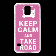 Coque Samsung Galaxy S5 Keep Calm Take Road Rose