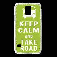 Coque Samsung Galaxy S5 Keep Calm Take road Vert pomme