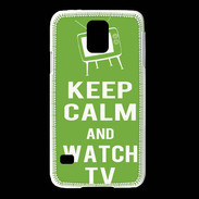 Coque Samsung Galaxy S5 Keep Calm Watch TV Vert