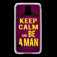 Coque Samsung Galaxy S5 Keep Calm Be a Man Rose