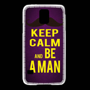 Coque Samsung Galaxy S5 Keep Calm Be a Man Violet