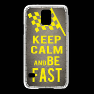Coque Samsung Galaxy S5 Keep Calm and Be Fast Gris