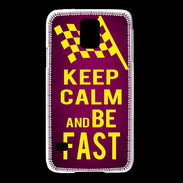 Coque Samsung Galaxy S5 Keep Calm and Be Fast Rose