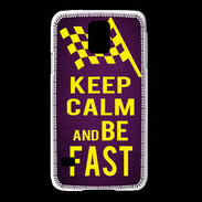 Coque Samsung Galaxy S5 Keep Calm and Be Fast Violet