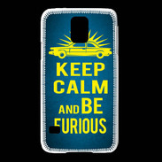 Coque Samsung Galaxy S5 Keep Calm and Be Furious Bleu