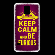 Coque Samsung Galaxy S5 Keep Calm and Be Furious Rose