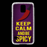 Coque Samsung Galaxy S5 Keep Calm and Be Spicy Violet