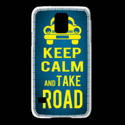 Coque Samsung Galaxy S5 Keep Calm and Take o road 2 Bleu