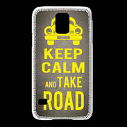 Coque Samsung Galaxy S5 Keep Calm and Take o road 2 Gris