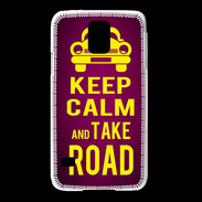Coque Samsung Galaxy S5 Keep Calm and Take o road 2 Rose