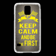 Coque Samsung Galaxy S5 Keep Calm and Be the First Gris