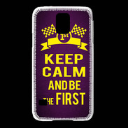 Coque Samsung Galaxy S5 Keep Calm and Be the First Violet