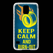 Coque Samsung Galaxy S5 Keep Calm and Burn Out Bleu