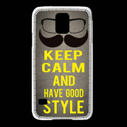 Coque Samsung Galaxy S5 Keep Calm and Have a good Style Gris