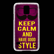 Coque Samsung Galaxy S5 Keep Calm and Have a good Style Rose