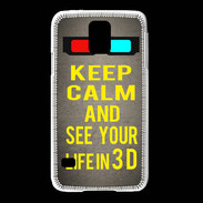 Coque Samsung Galaxy S5 Keep Calm and See your life 3D Gris