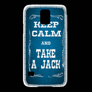 Coque Samsung Galaxy S5 Keep Calm and Take Jack Bleu