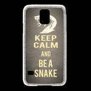 Coque Samsung Galaxy S5 Keep Calm and Be a Snake Gris