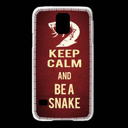 Coque Samsung Galaxy S5 Keep Calm and Be a Snake Rouge