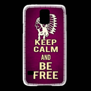 Coque Samsung Galaxy S5 Keep Calm and Be Free Rose