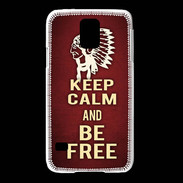 Coque Samsung Galaxy S5 Keep Calm and Be Free Rouge