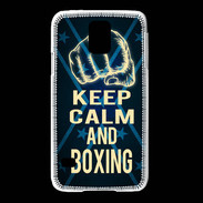Coque Samsung Galaxy S5 Keep Calm and Boxing Bleu