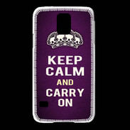 Coque Samsung Galaxy S5 Keep Calm and Carry on Violet