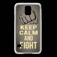 Coque Samsung Galaxy S5 Keep Calm and Fight Gris