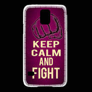 Coque Samsung Galaxy S5 Keep Calm and Fight Rose