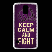 Coque Samsung Galaxy S5 Keep Calm and Fight Violet