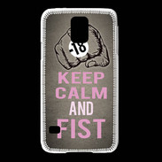 Coque Samsung Galaxy S5 Keep Calm and Fist Gris