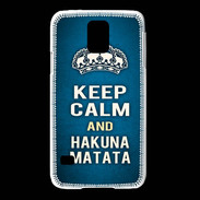 Coque Samsung Galaxy S5 Keep Calm and Hakuna Matata Bleu