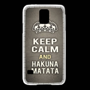 Coque Samsung Galaxy S5 Keep Calm and Hakuna Matata Gris