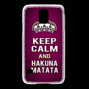 Coque Samsung Galaxy S5 Keep Calm and Hakuna Matata rose