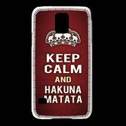 Coque Samsung Galaxy S5 Keep Calm and Hakuna Matata Rouge