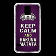 Coque Samsung Galaxy S5 Keep Calm and Hakuna Matata Violet