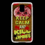 Coque Samsung Galaxy S5 Keep Calm and Kill Zombies Orange
