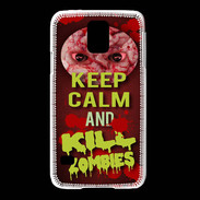 Coque Samsung Galaxy S5 Keep Calm and Kill Zombies Rouge