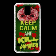 Coque Samsung Galaxy S5 Keep Calm and Kill Zombies Vert