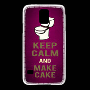 Coque Samsung Galaxy S5 Keep Calm and Make cake Rose