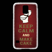 Coque Samsung Galaxy S5 Keep Calm and Make cake Rouge