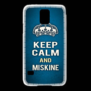 Coque Samsung Galaxy S5 Keep Calm and Miskine Bleu
