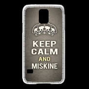 Coque Samsung Galaxy S5 Keep Calm and Miskine Gris