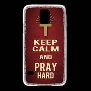 Coque Samsung Galaxy S5 Keep Calm and Pray Christian Rouge