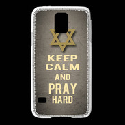 Coque Samsung Galaxy S5 Keep Calm and Pray jewish Gris