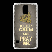 Coque Samsung Galaxy S5 Keep Calm and Pray Muslim Gris