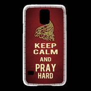 Coque Samsung Galaxy S5 Keep Calm and Pray Muslim Rouge