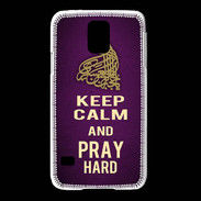 Coque Samsung Galaxy S5 Keep Calm and Pray Muslim Violet