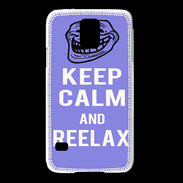 Coque Samsung Galaxy S5 Keep Calm and Be Reelax Bleu