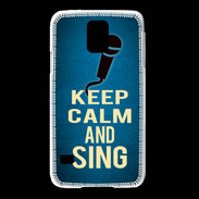 Coque Samsung Galaxy S5 Keep Calm and Sing Bleu